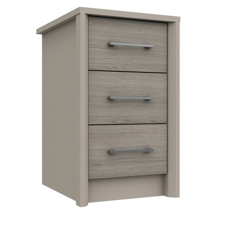Lancaster 3 Drawer Bedside Table - Grey 0
