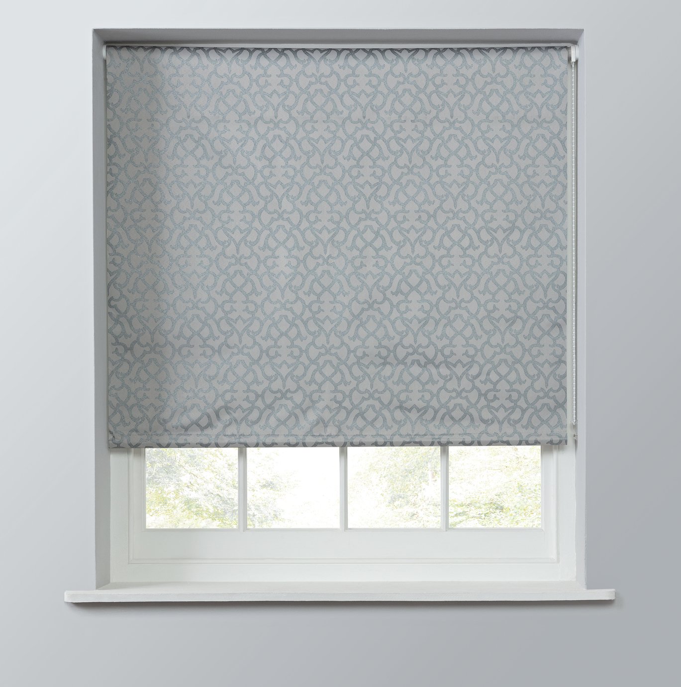 Argos Home Metallic Geo Daylight Roller Blind - 6ft - Silver