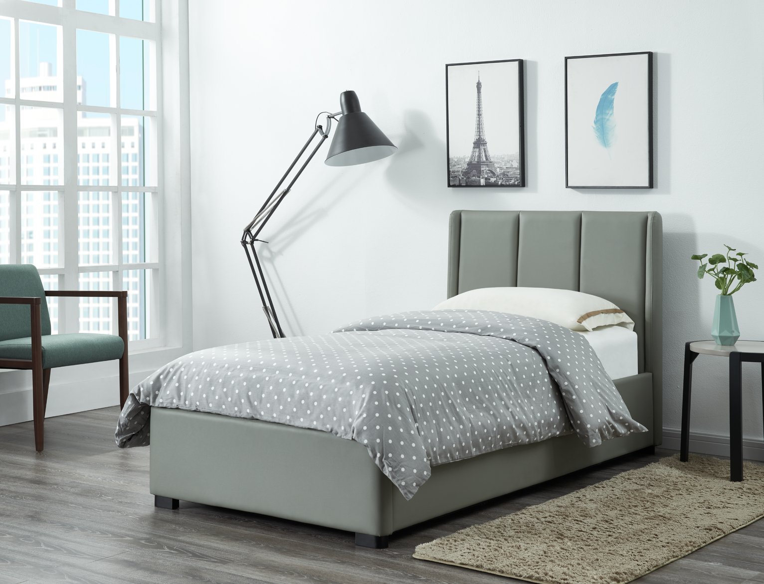 Argos Home Austen Single Ottoman Bed Frame - Grey