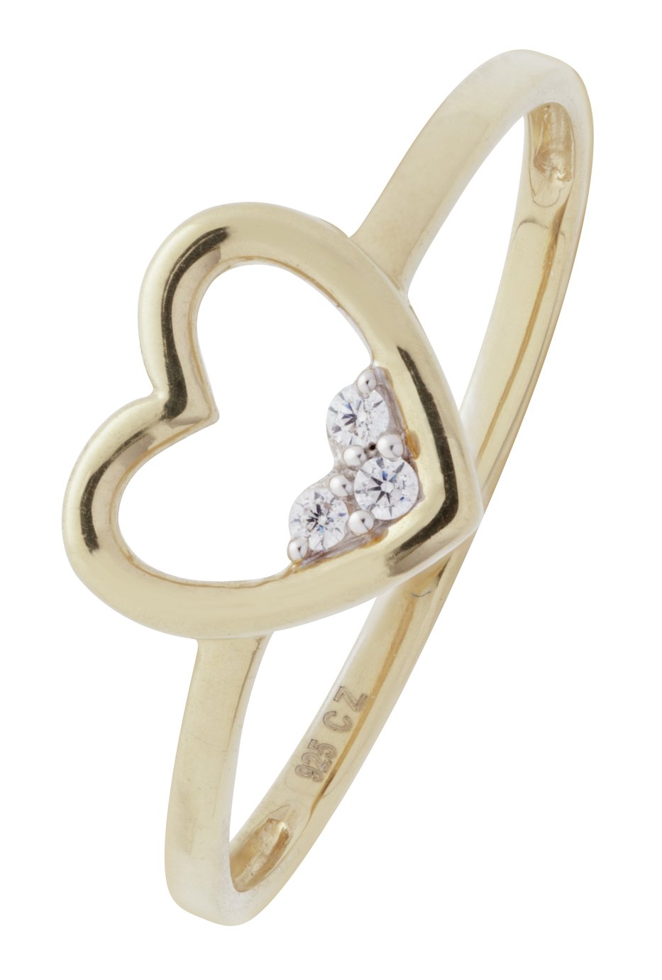 Revere 9ct Gold Plated 0.02ct tw Diamond Open Heart Ring Review