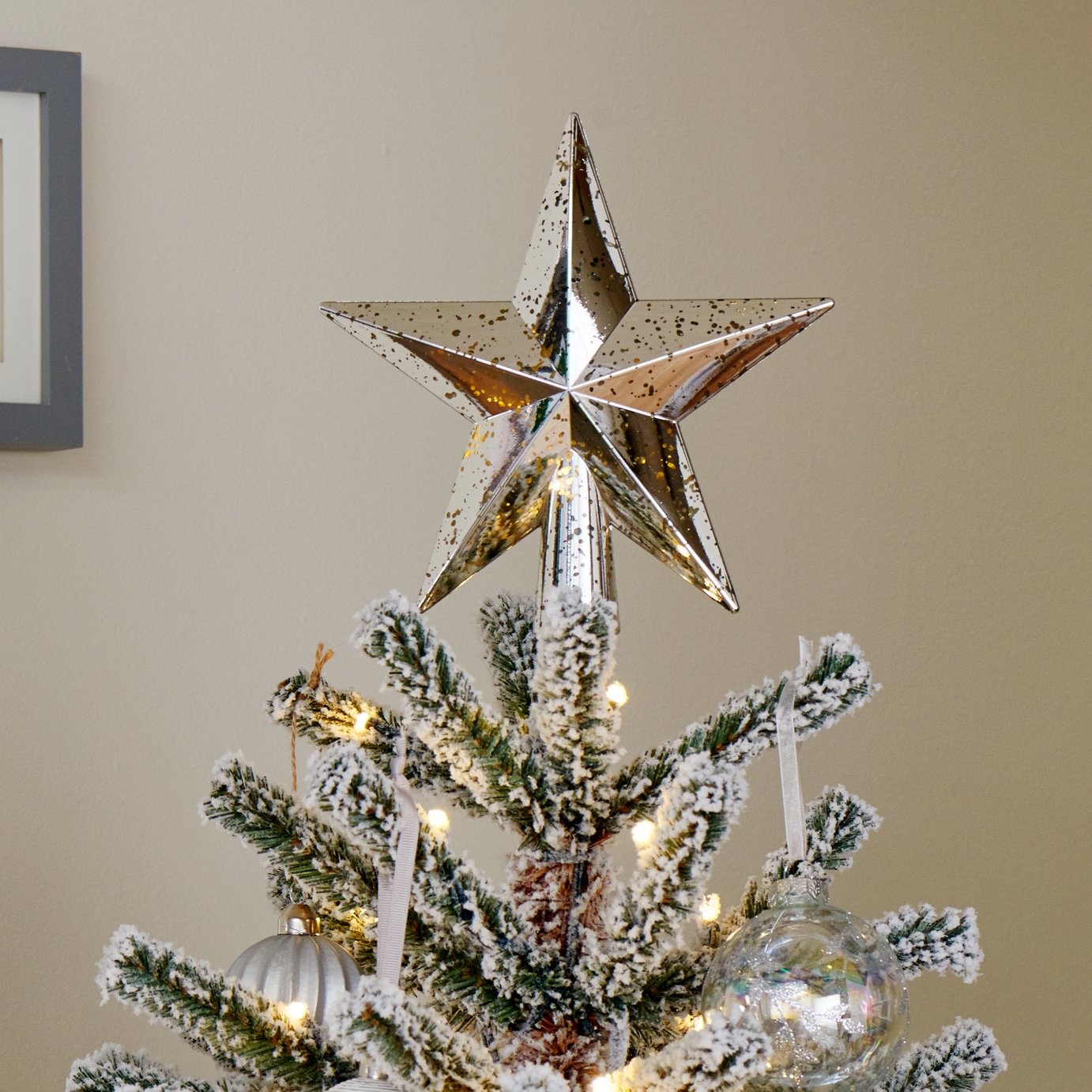 Argos Home Winters Cabin Mercury Star Tree Topper