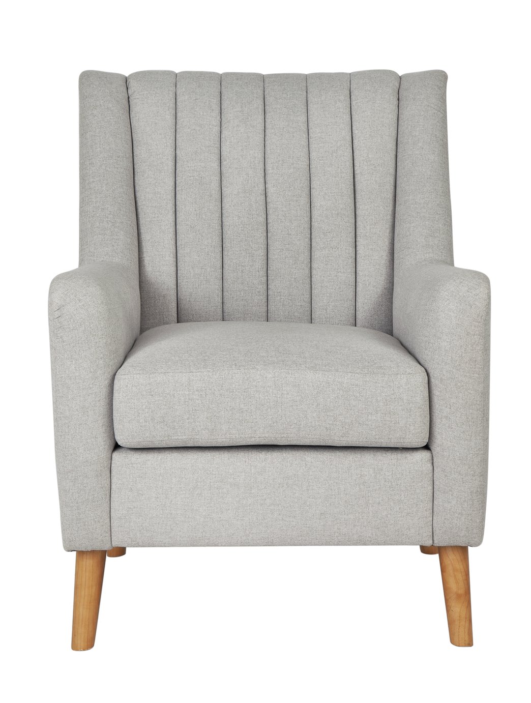 Argos Home Heidi Mid Century Fabric Armchair - Light Grey