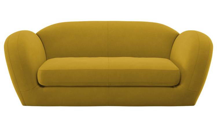 Habitat Layla 3 Seater Velvet Sofa - Yellow