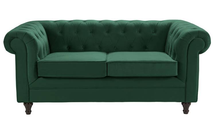 Green velvet best sale chesterfield chair