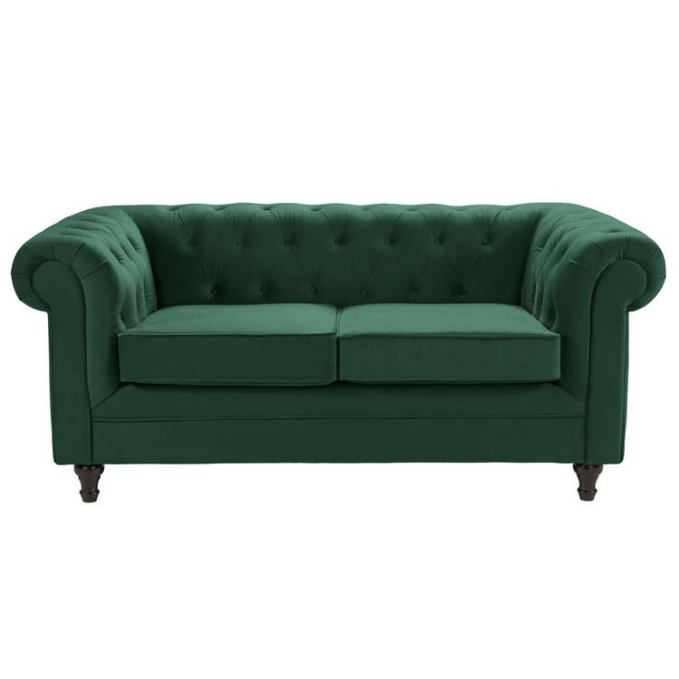 Habitat Chesterfield Velvet 2 Seater Sofa - Green 0
