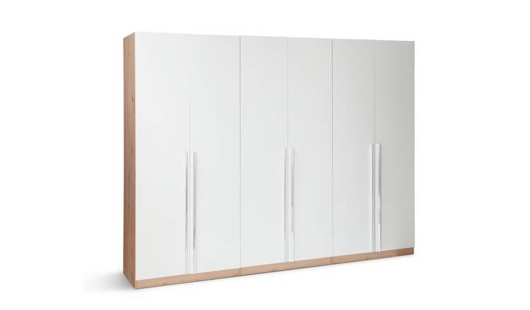 Habitat Munich 6 Door Wardrobe - White & Oak Effect