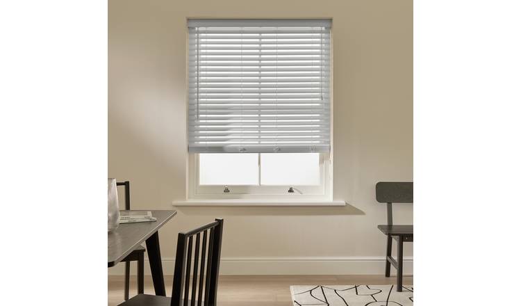 Habitat Faux Wood White 50mm Slat Venetian Blind - 120cm