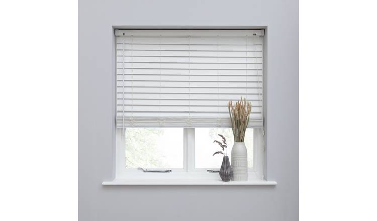 Habitat Faux Wood White Venetian Blind - 120cm