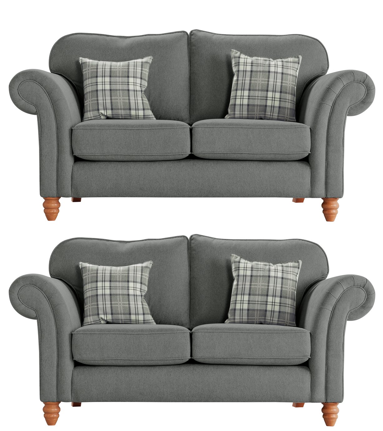 Argos Home Windsor Pair of Fabric 3 Seater Sofas -Light Grey review