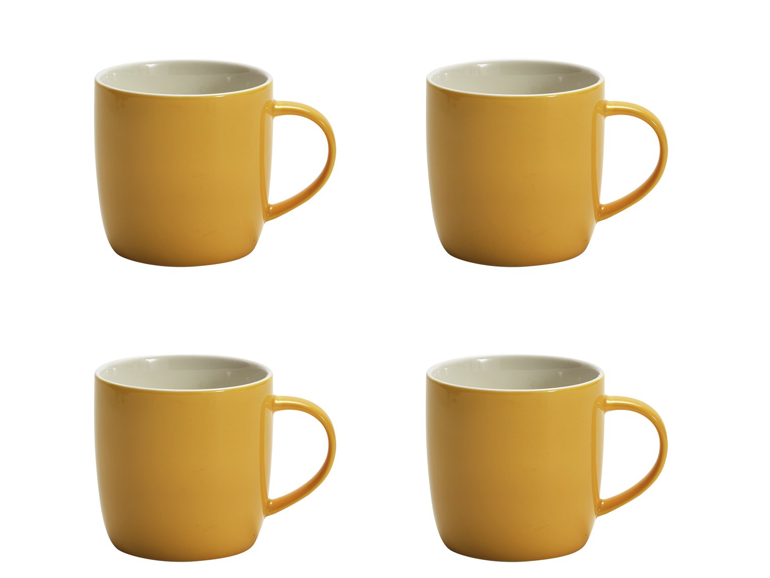 Argos Home Set of 4 Mugs - Yellow