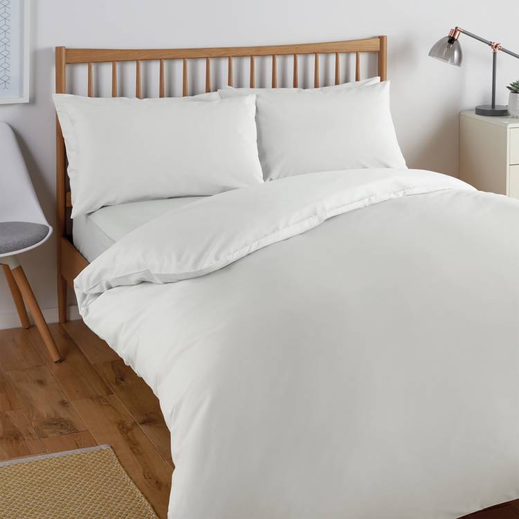 Habitat Cool Cotton Lyocell Plain White Bedding Set - Double 0