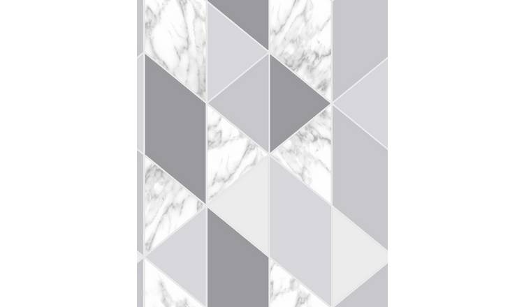 Sublime Marble Steel Geometric Wallpaper