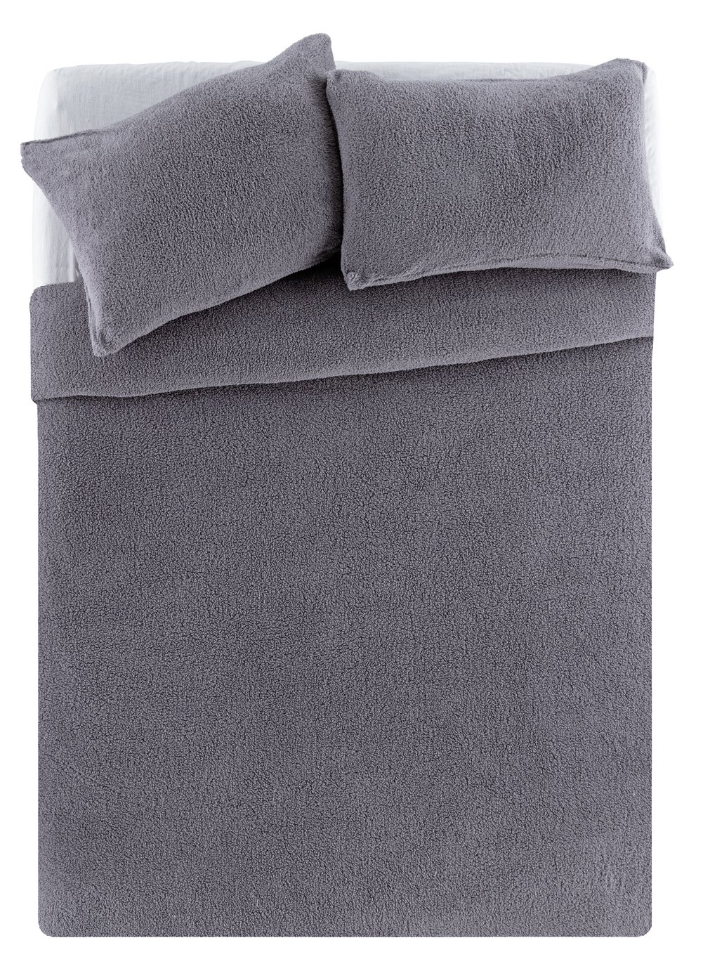 Argos Home Grey Fleece Bedding Set - Kingsize