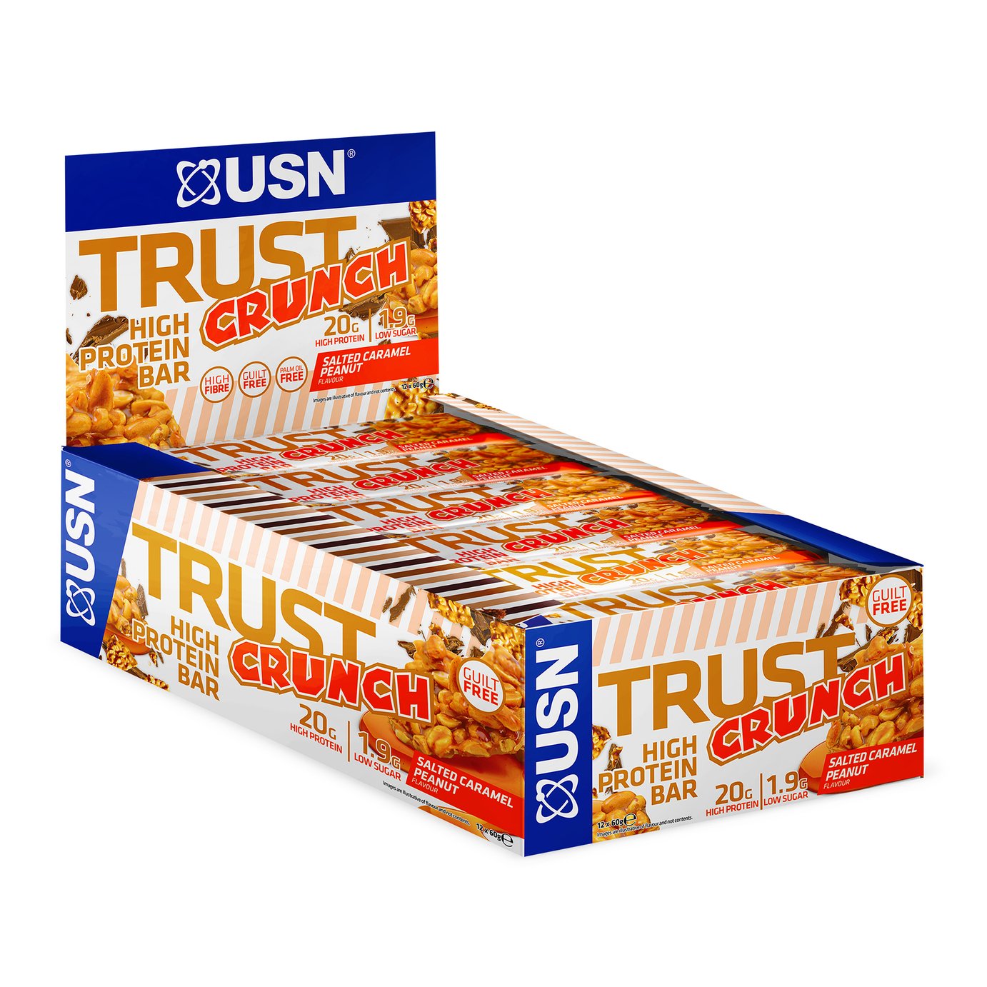 USN Trust Crunch Salted Caramel Peanut Snack Bars x 12 Review