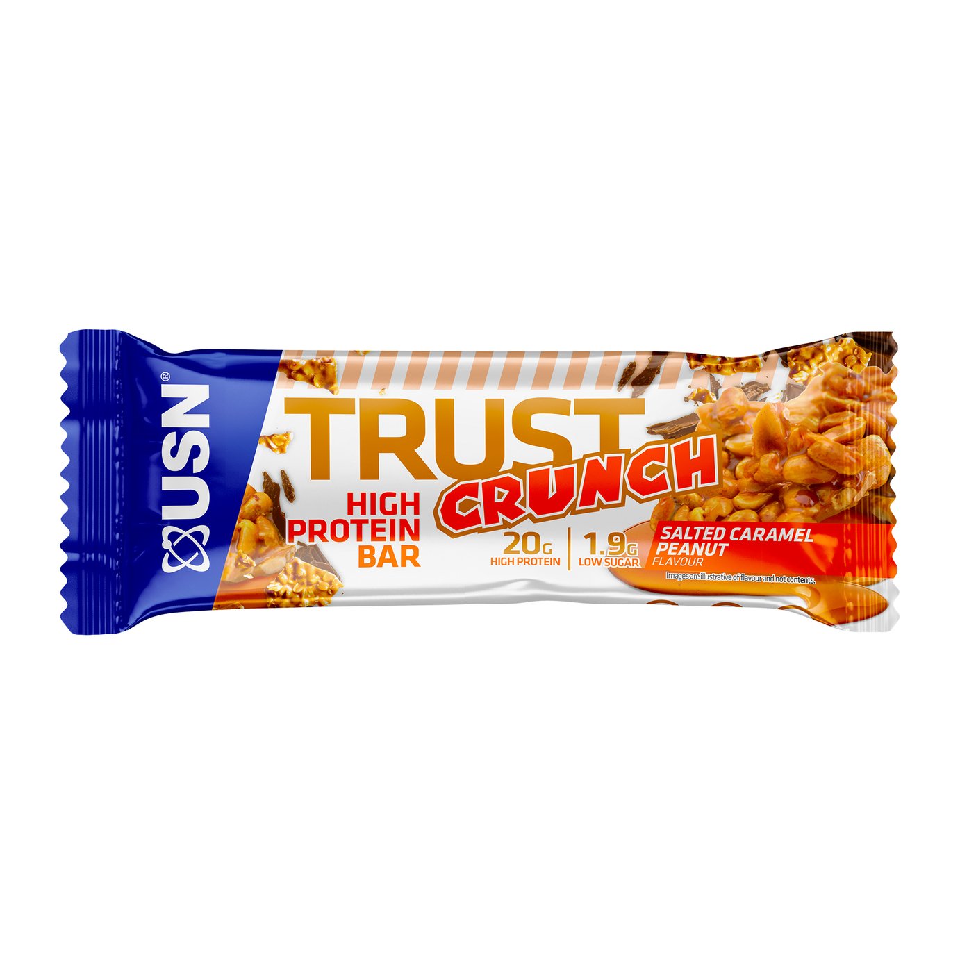 USN Trust Crunch Salted Caramel Peanut Snack Bars x 12 Review