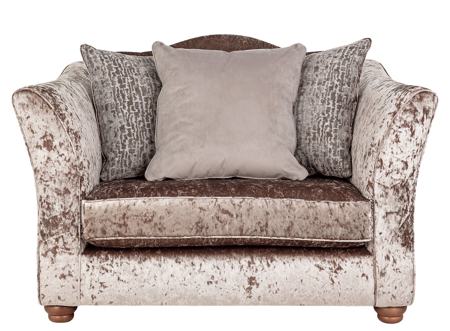 Argos Home Fantasia Velvet Cuddle Chair - Truffle