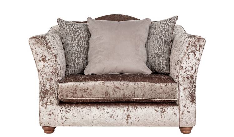 Buy Argos Home Fantasia Velvet Cuddle Chair Truffle Armchairs