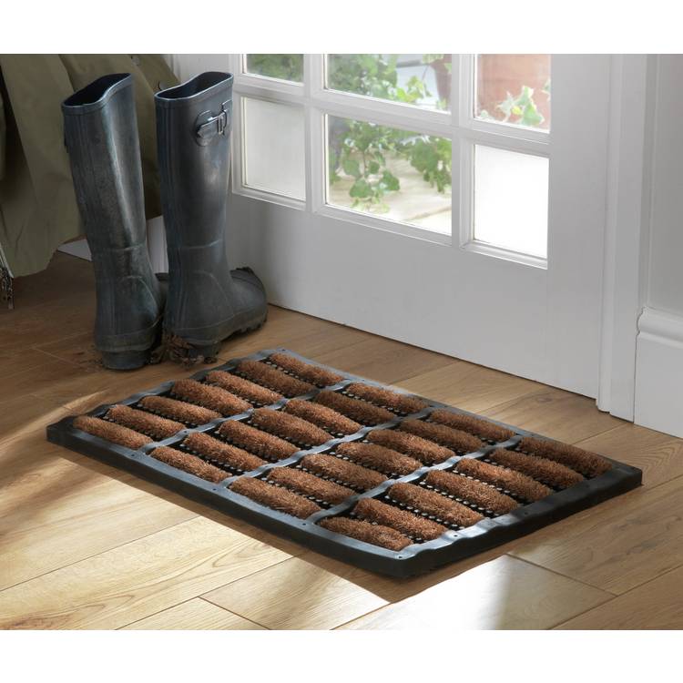 Argos Home Bootscraper Black & Brown Short Pile Doormat 0
