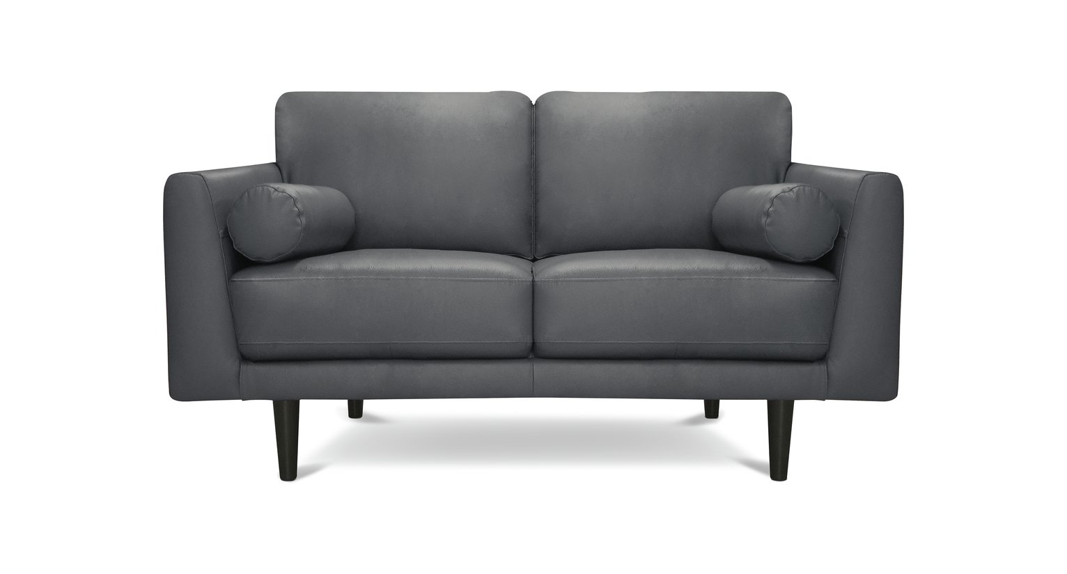 Habitat Jackson Leather 2 Seater Sofa - Grey