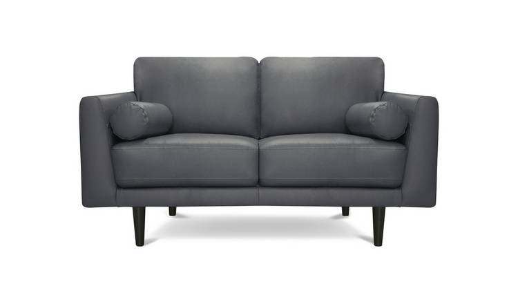 Grey real deals leather sofa