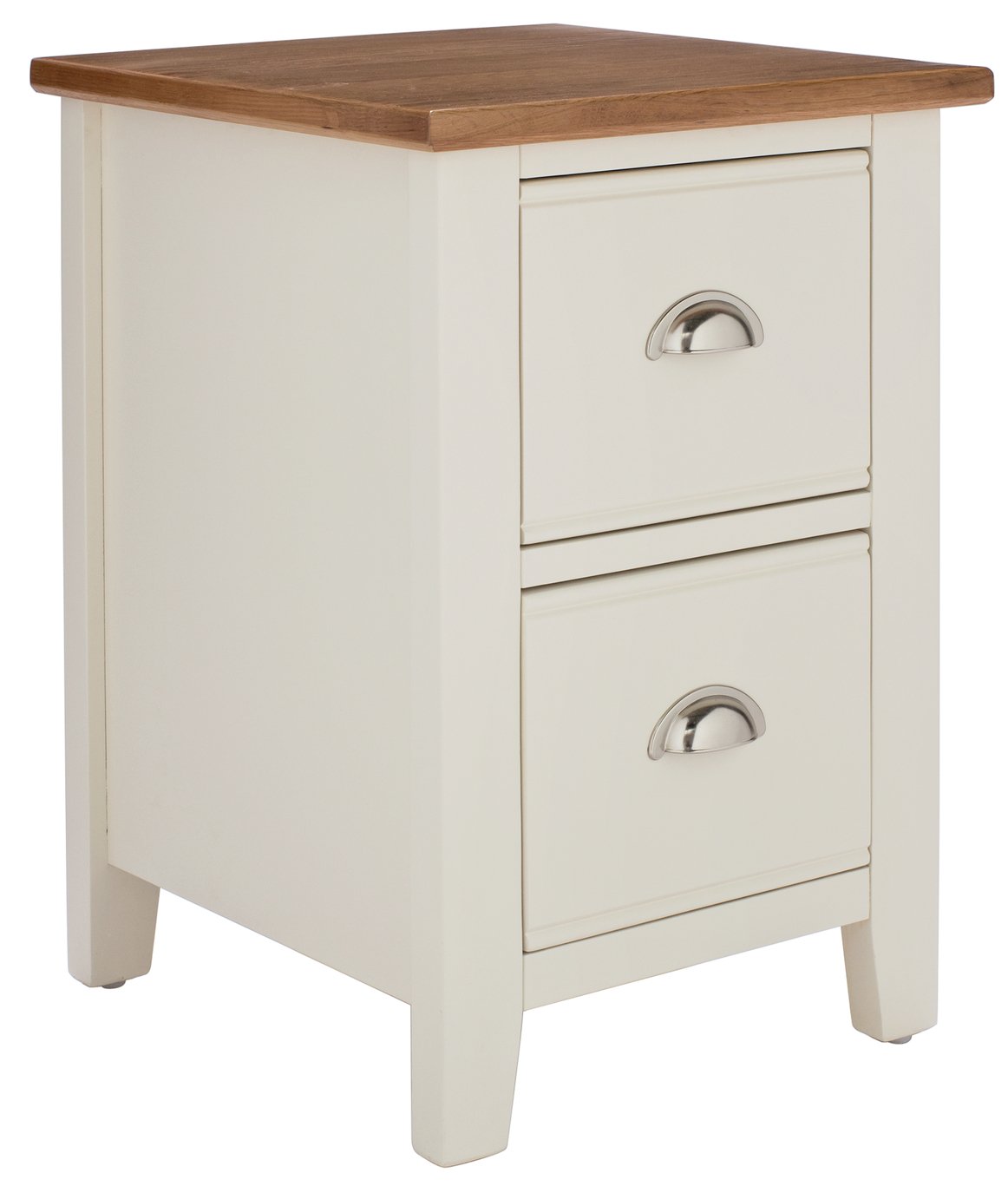 Argos Home Highbury 2 Drawer Bedside Table - Oak & Cream