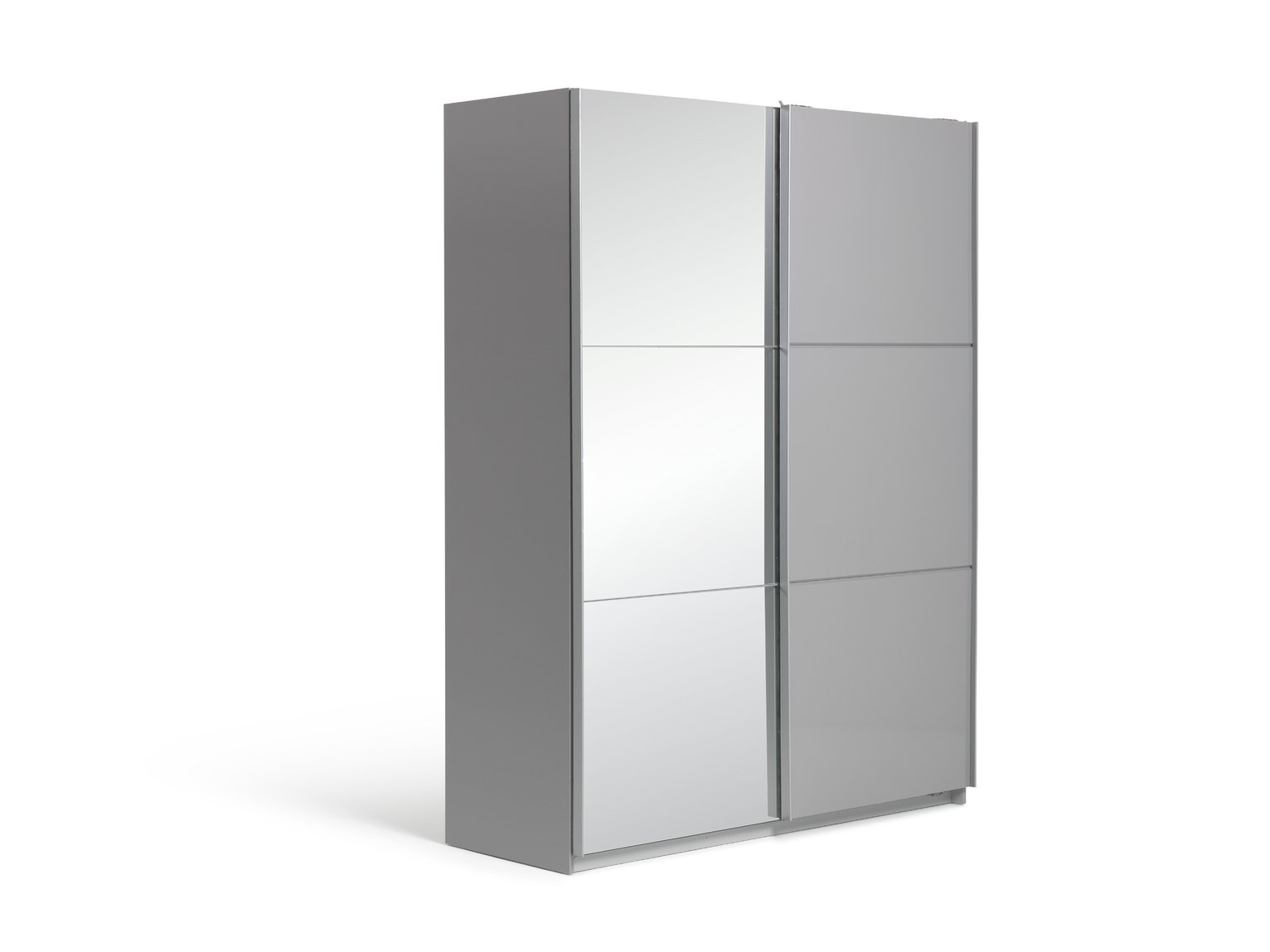 Habitat Holsted Medium Gloss & Mirror Wardrobe - Grey