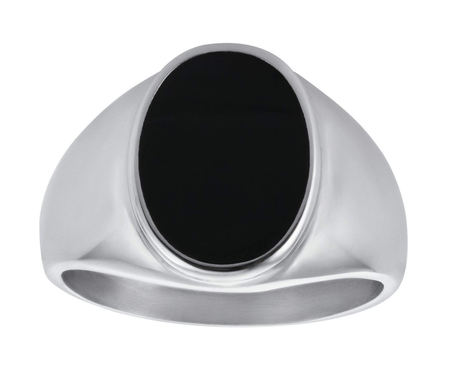 Revere Men's Stainless Steel Black Resin Oval Signet Ring -R Review