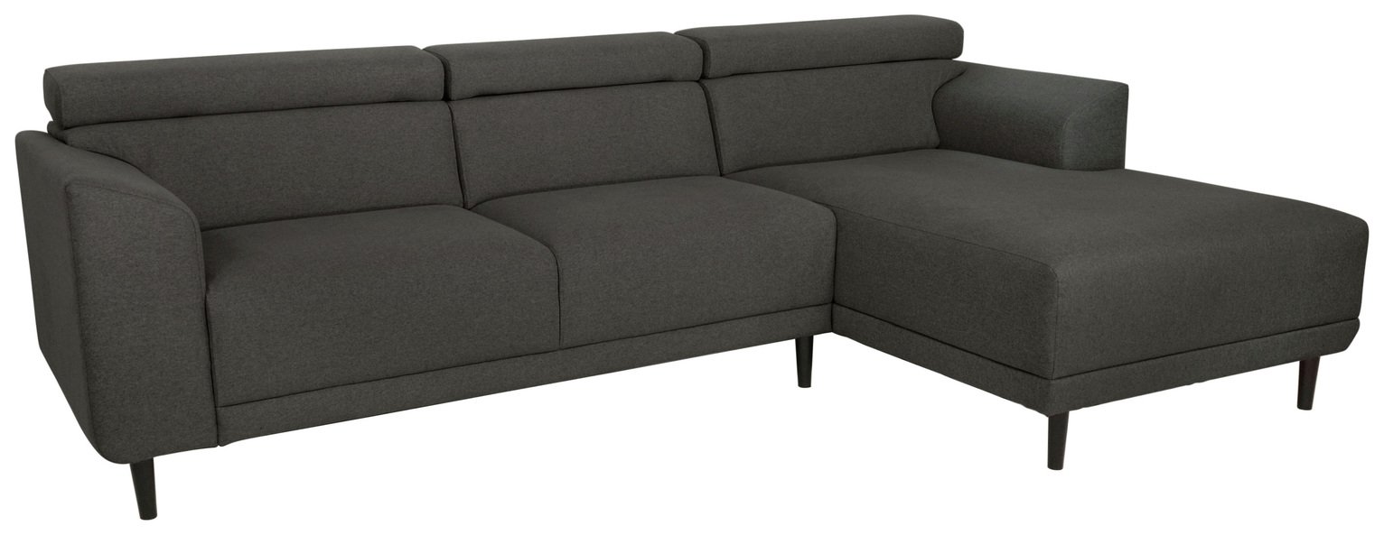 Argos Home Jonas Right Corner Fabric Sofa - Charcoal