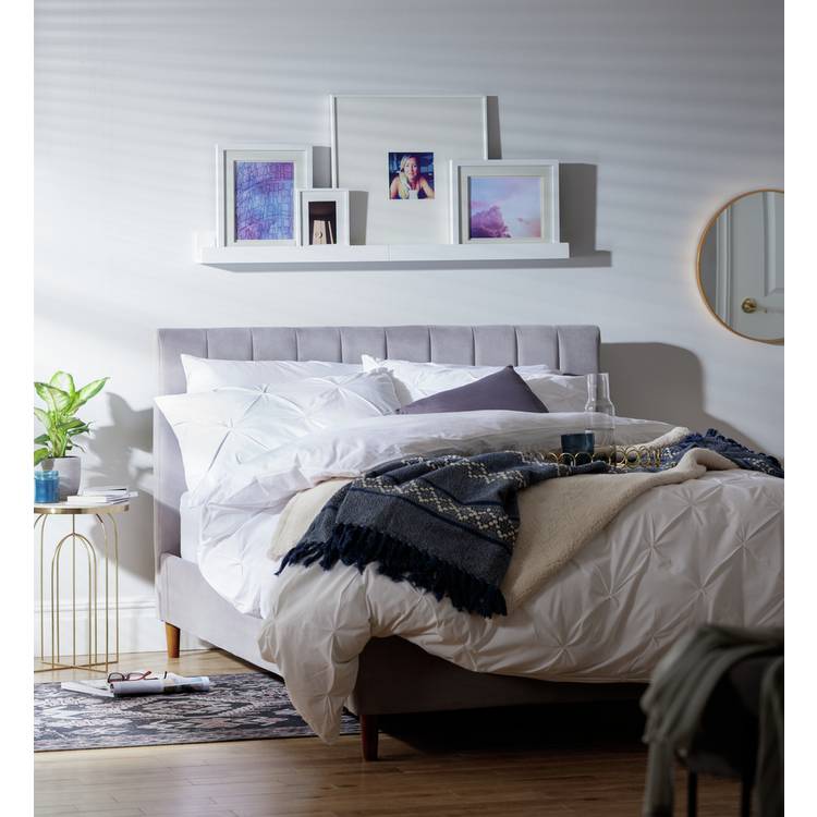Argos Home Pandora Small Double Velvet Bed Frame - Grey 0