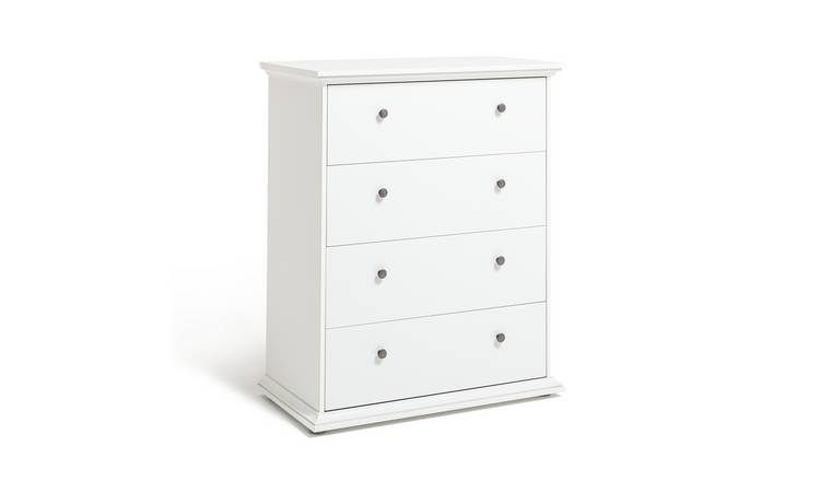 White bedroom store drawers argos