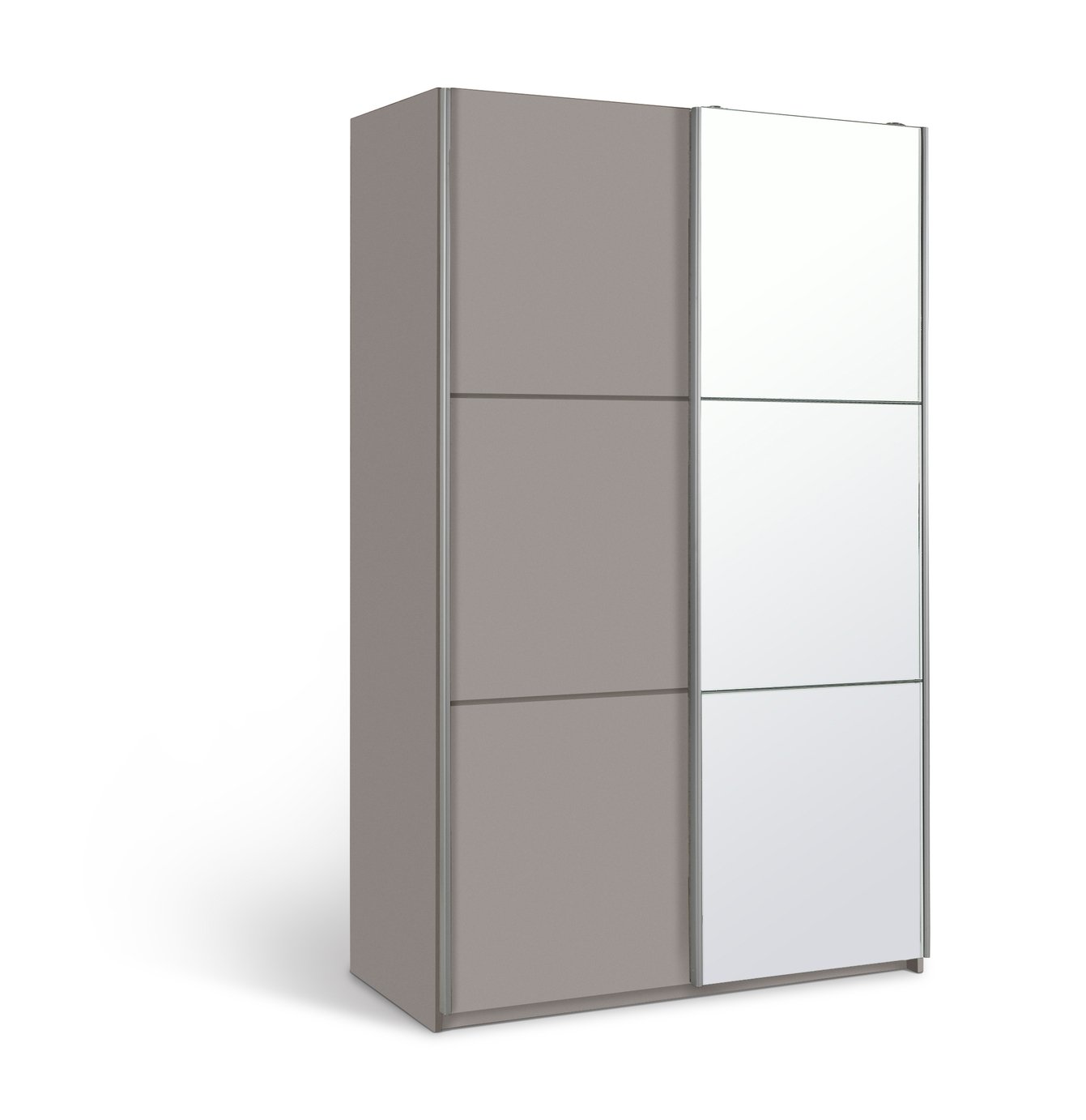 Habitat Holsted Small Grey Gloss & Mirror Wardrobe