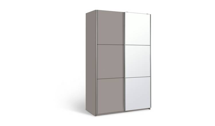 Buy Argos Home Holsted Small Grey Gloss Mirror Wardrobe Wardrobes Argos