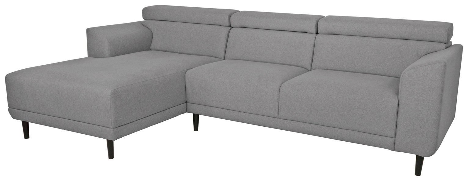 Argos Home Jonas Left Corner Fabric Sofa - Light Grey