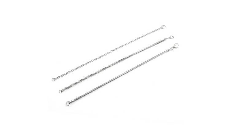 Revere Men's Stainless Steel Chain Bracelet - Pack of 3