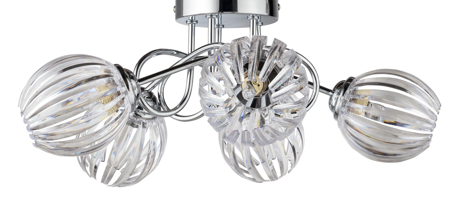 Argos Home Alana 5 Light Ceiling Light - Chrome