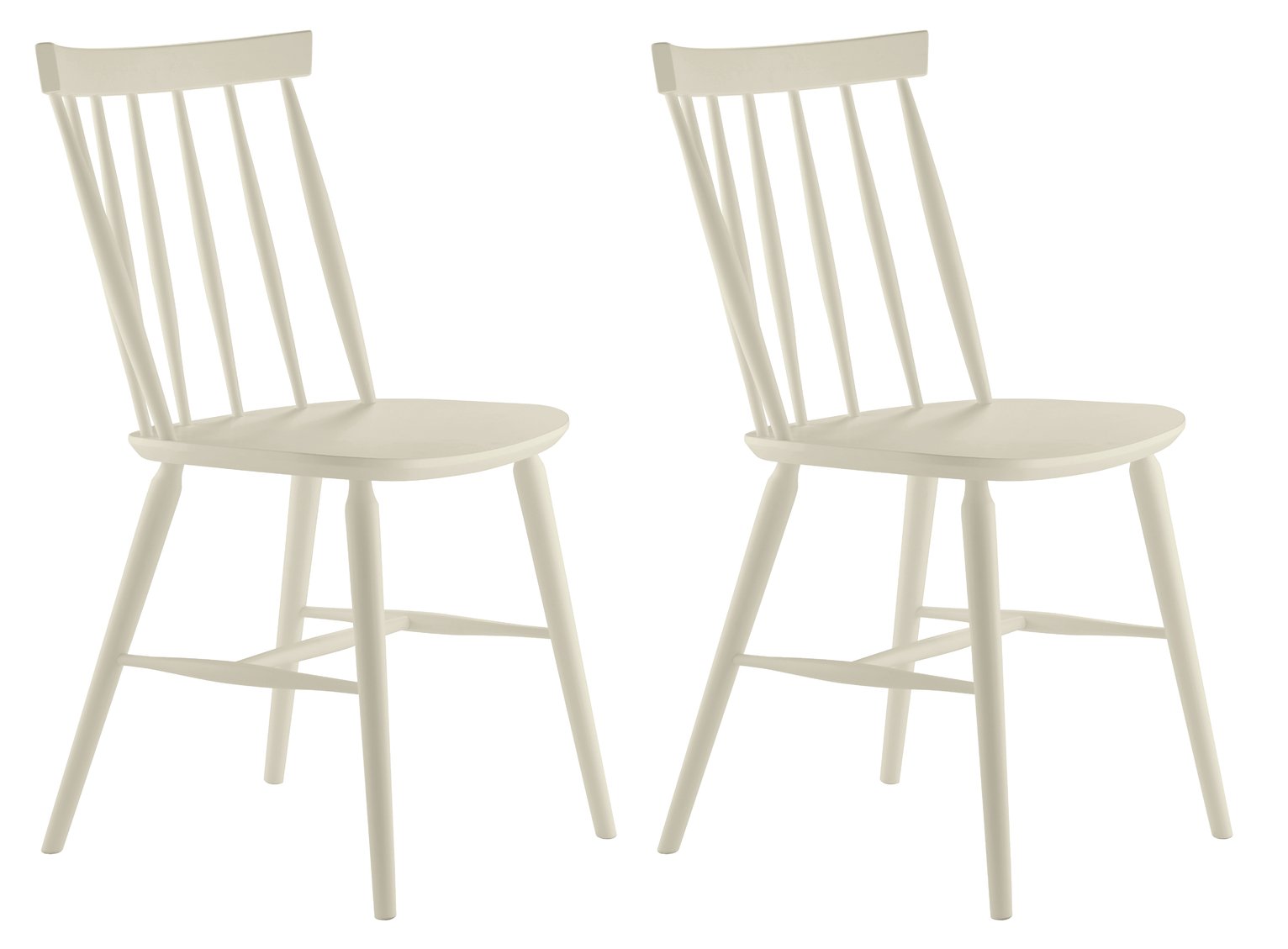 Habitat Talia Pair of Spindle Back Dining Chair - White