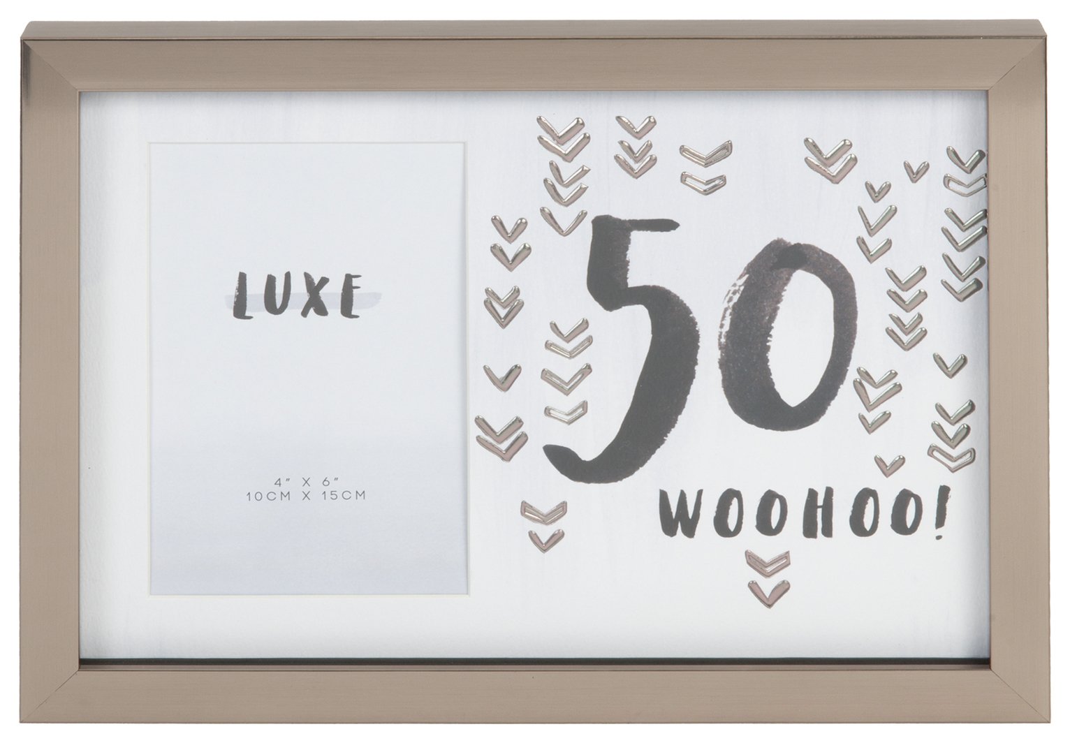 Hotchpotch Luxe 50th Birthday Photo Frame - Grey