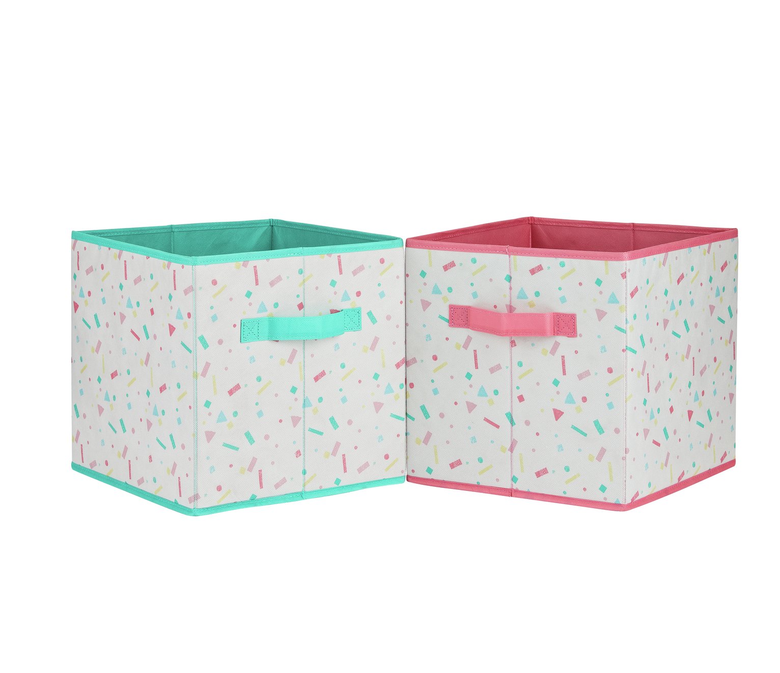 Argos Home Set of 4 Confetti Canvas Boxes