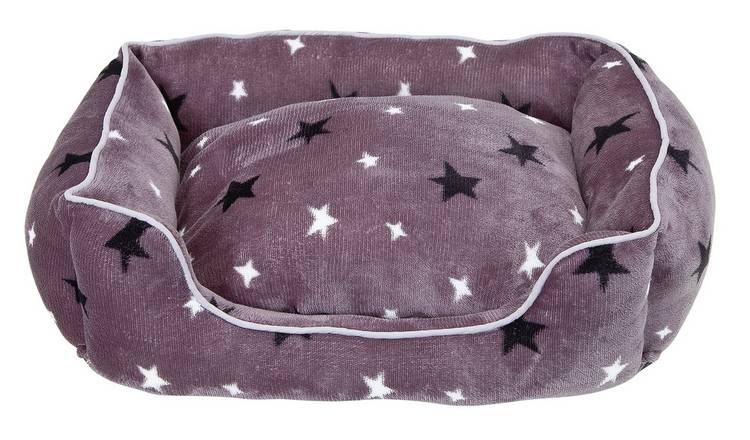 Buy Stars Plush Square Bed Small Dog beds Argos