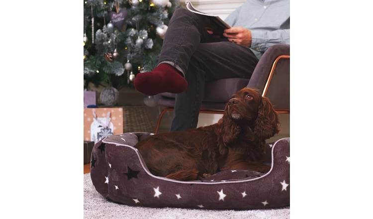 Buy Stars Plush Square Bed Small Dog beds Argos