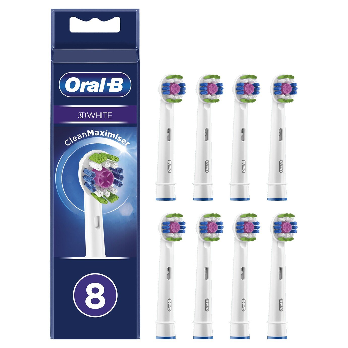 Oral-B 3D White Electric Toothbrush Heads - 8 Pack