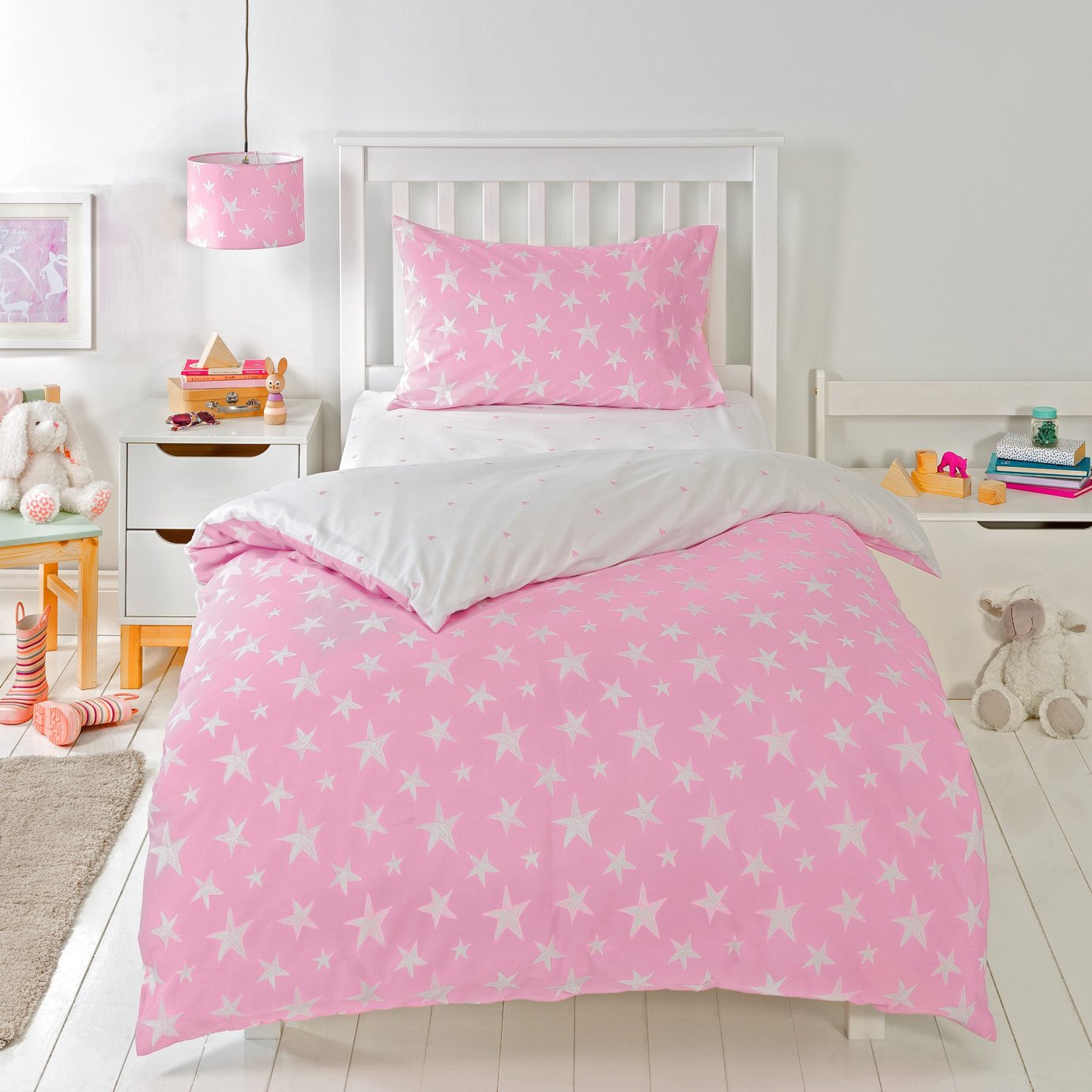 Argos Home Pink Star Bedding Set - Toddler