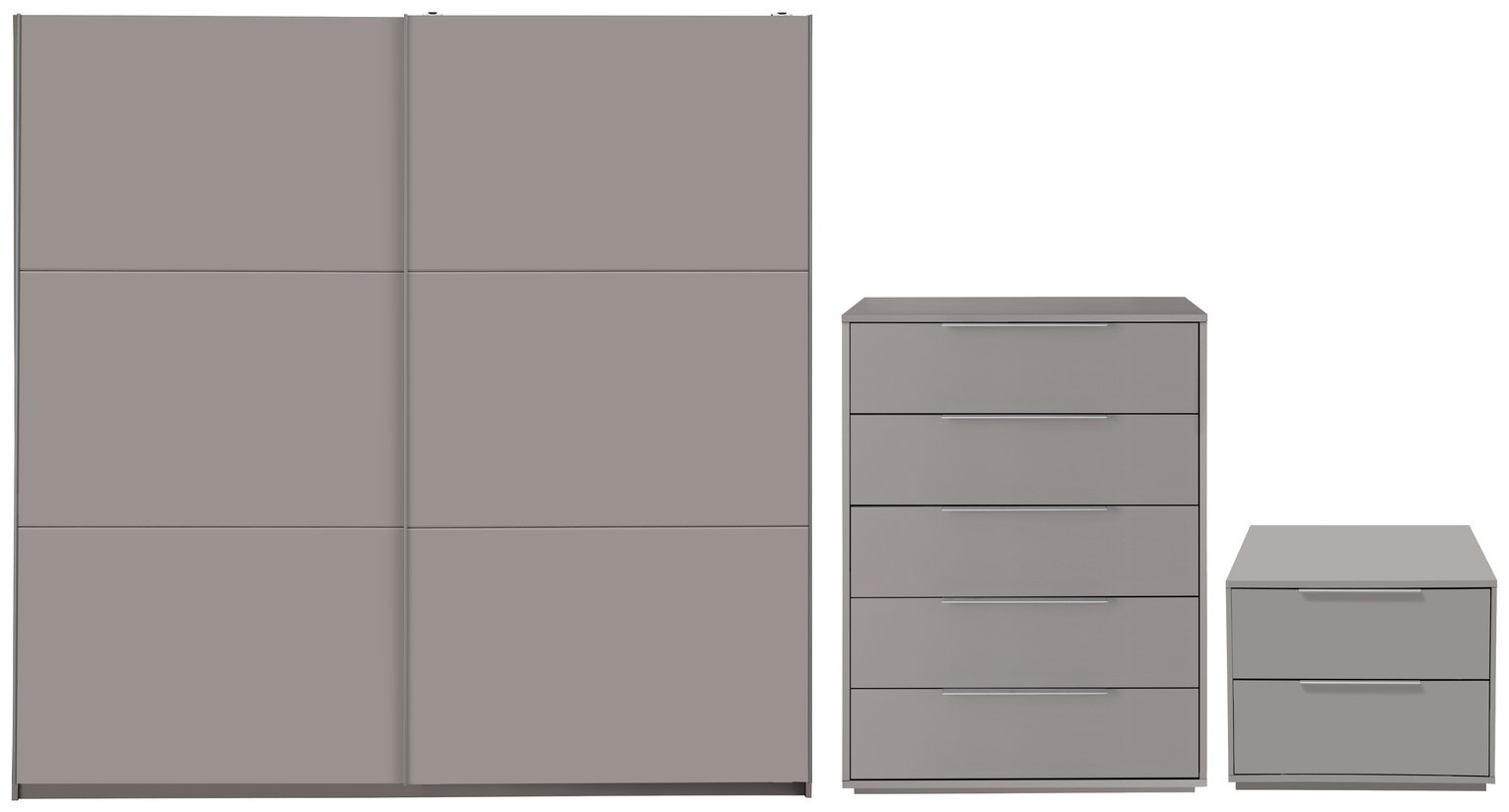 Argos Home Holsted Gloss 3 Piece XL Wardrobe Set -Grey