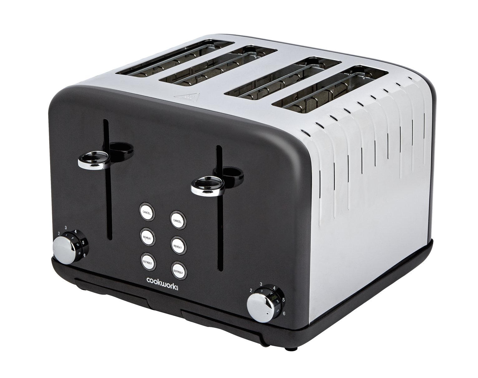 Cookworks Pyramid 4 Slice Toaster - Black