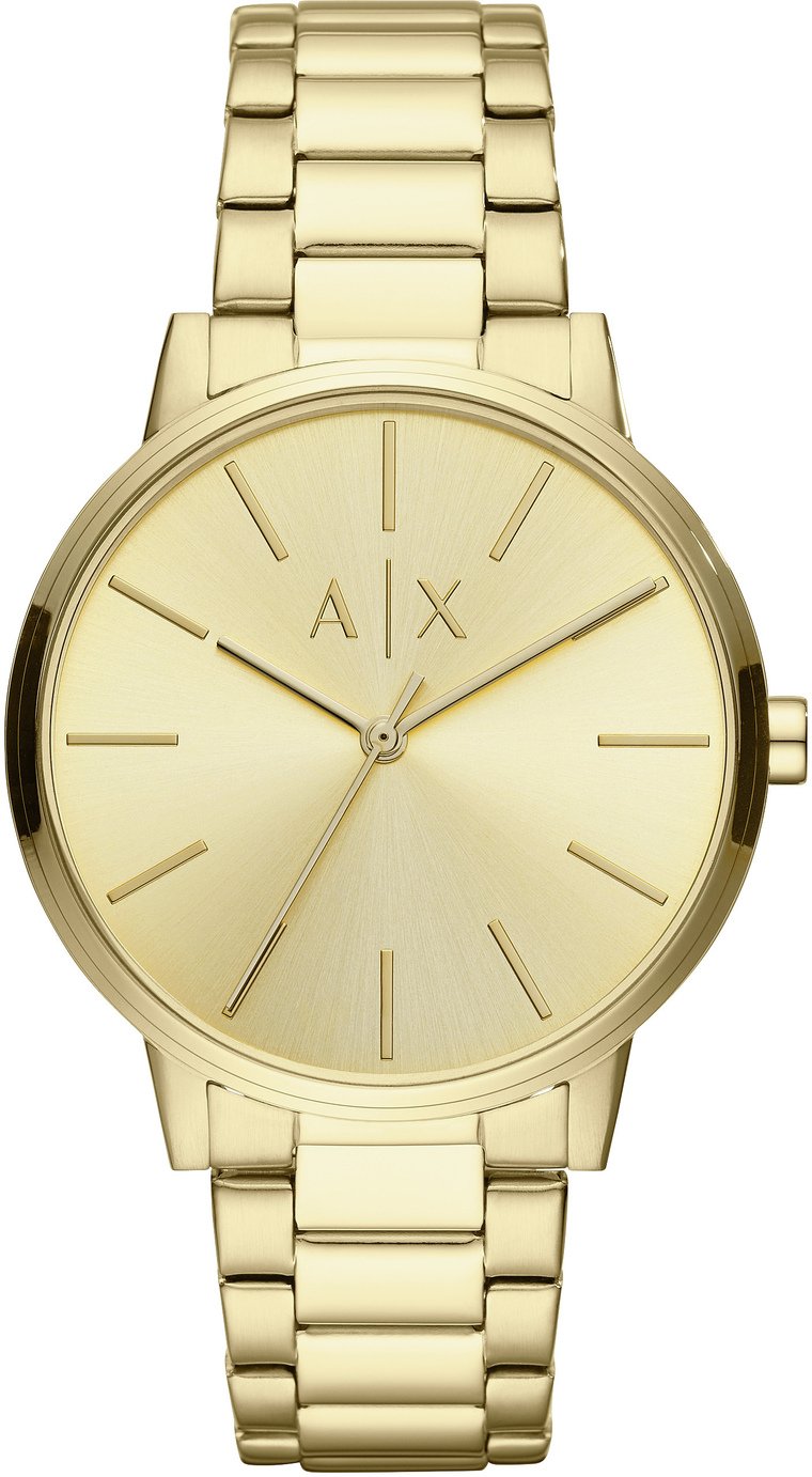 armani exchange watch mens gold