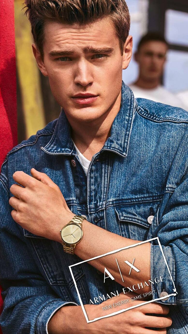 armani exchange gold bracelet