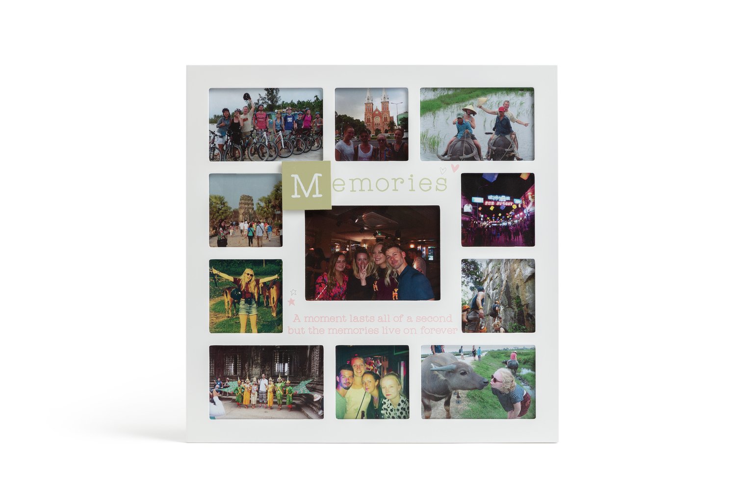 Memories Multi Aperature Photo Frame - White - 46x46cm