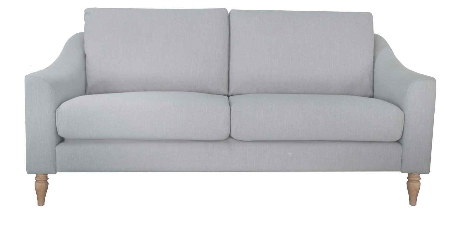 Argos Home Cameron 3 Seater Fabric Sofa - Light Grey