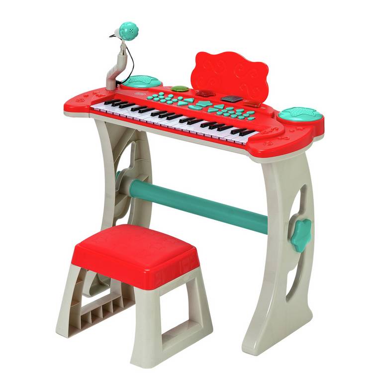 Chad Valley Keyboard Stand and Stool - Red 0