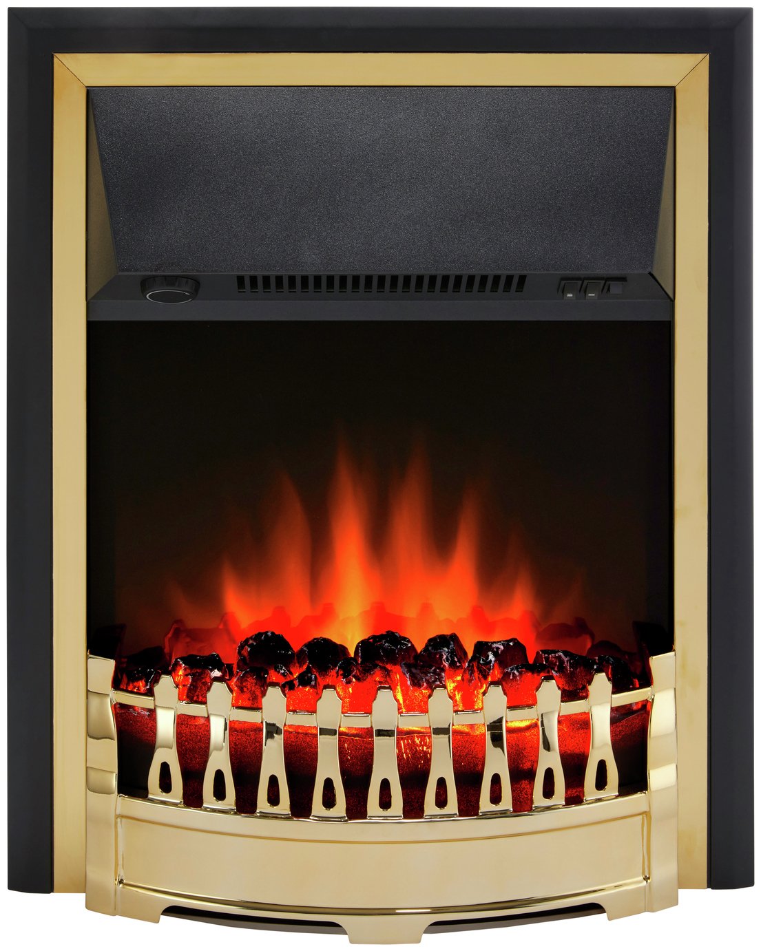 Glen Crofton 2kW Classic Brass Inset Fire - Brass